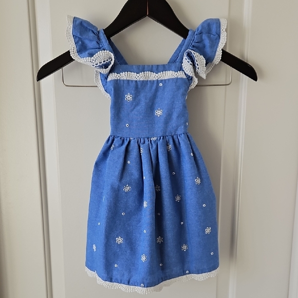 Blueberi Boulevard Other - 🫐EUC Blueberi Boulevard Blue Eyelet Dress | Girls 2T | Easter, Spring, Church